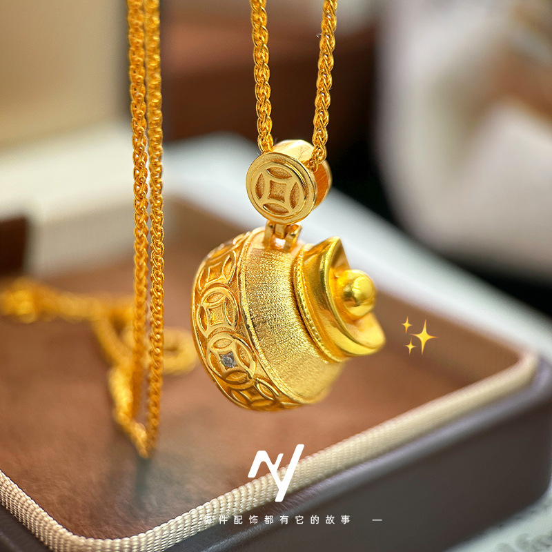 Luxury Bags Yellow - قلادة سبيكة حظ فاخرة بتصميم صناعي