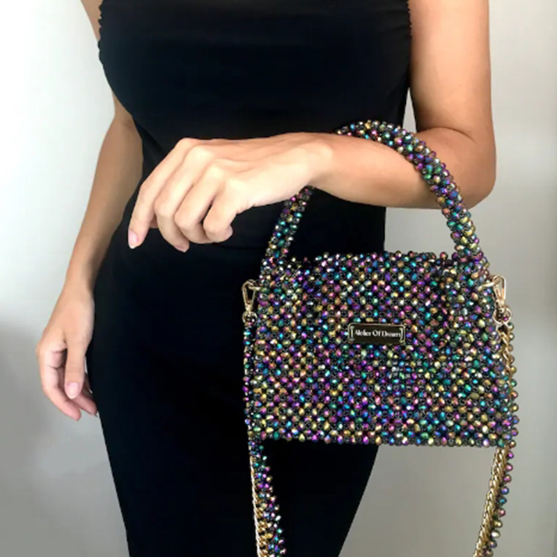 Luxury Bags Wholesale - حقيبة كروسبودي ملونة مطرزة بالخرز من