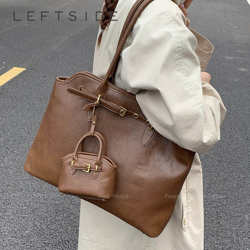 Luxury Bags Trend 2025 - الجانب الأيسر كبير بولي Leather الجلود