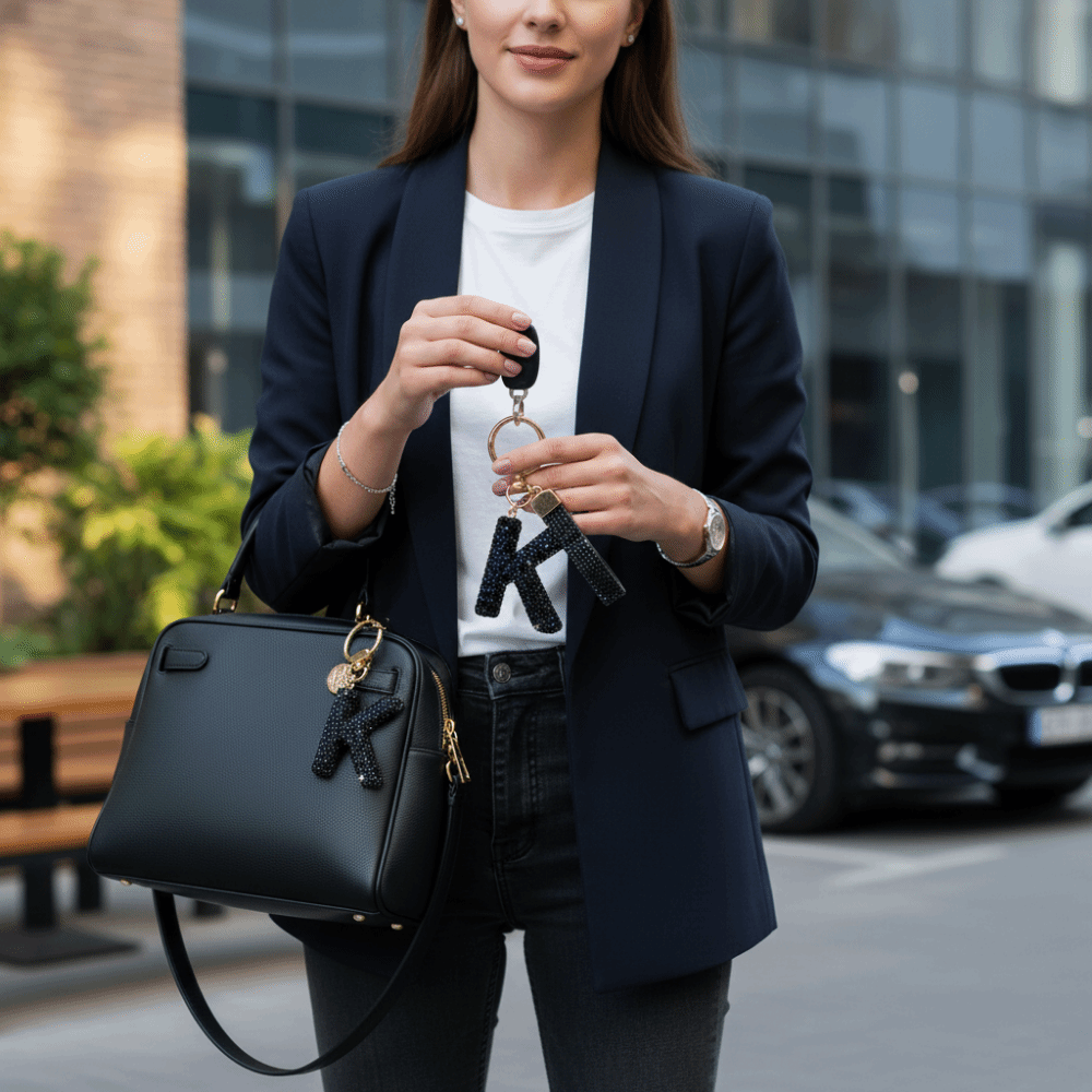 سلسلة مفاتيح أنيقة على شكل حرف - مراجعة Luxury Bags Yellow وسعره