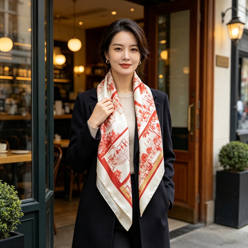 وشاح مربع فاخر من حرير التوت ا - مراجعة Discount Luxury Bags وسعره